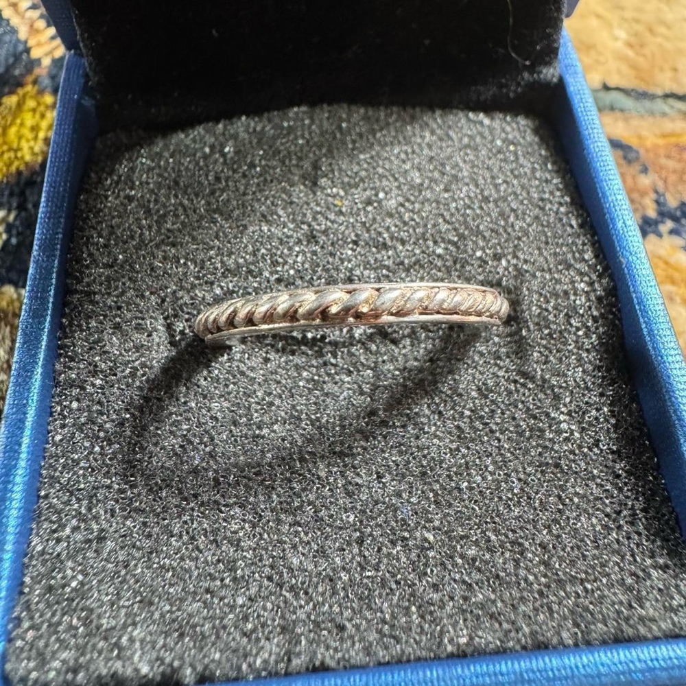 925 Sterling Silver Ring Ribbed Woven Pattern Classic
Minimalist Size 6.75